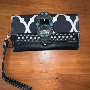 Montana West western bling buckle wallet/wristlet